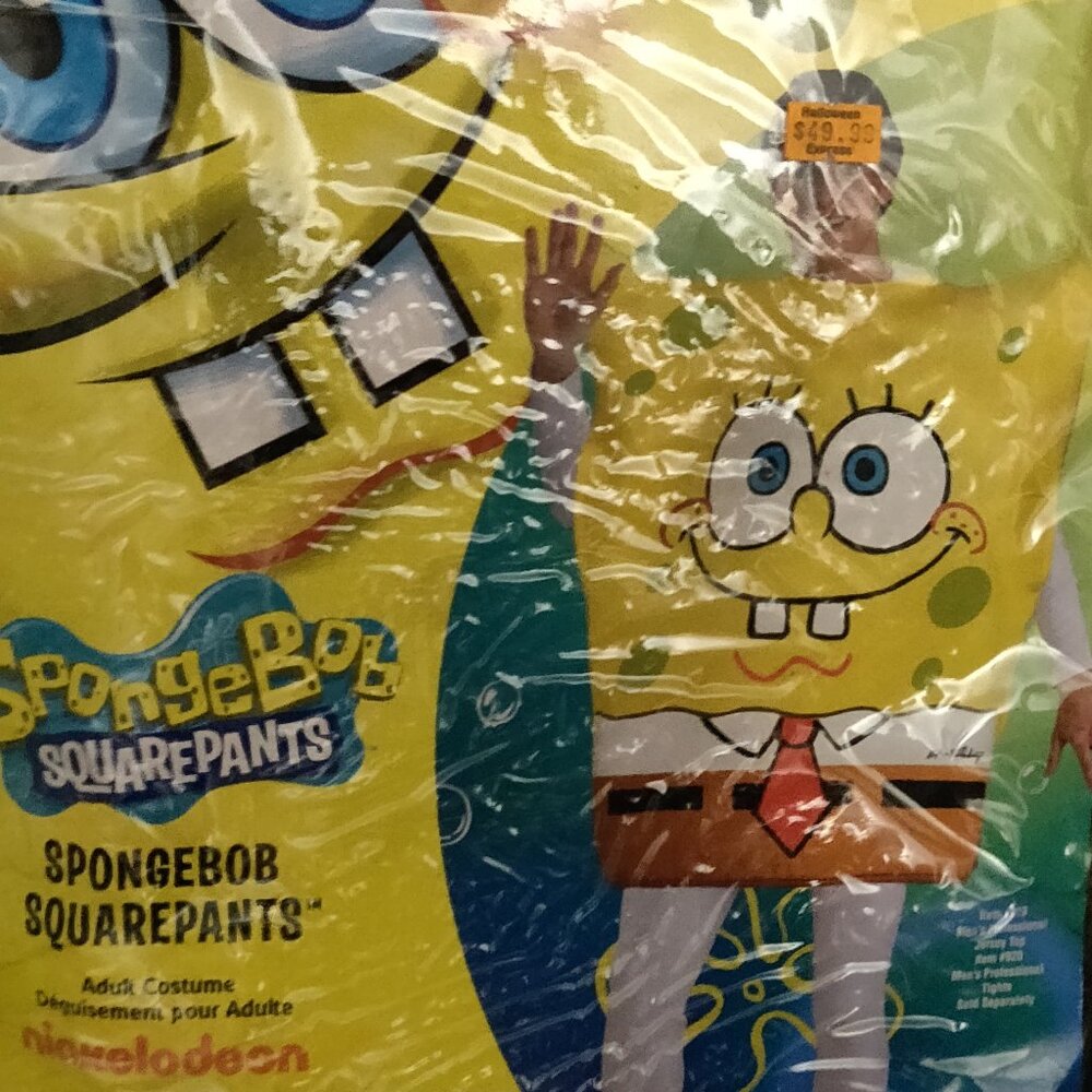 Sponge Bob Square Pants Adult Costume One Size (Adult or Child Fits All)